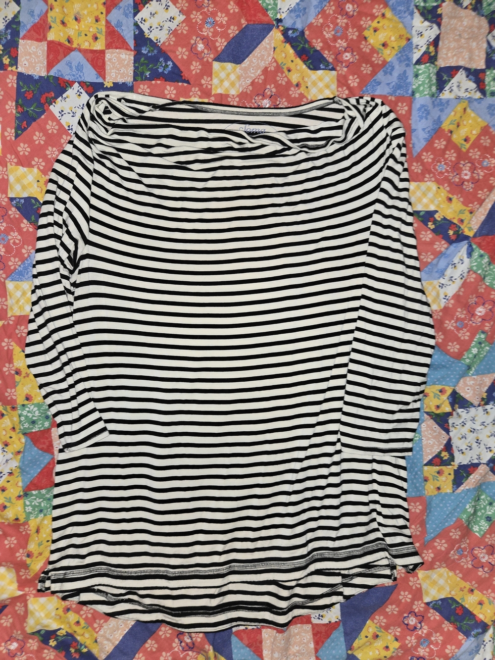 Soma Black & White Striped Tunic Top